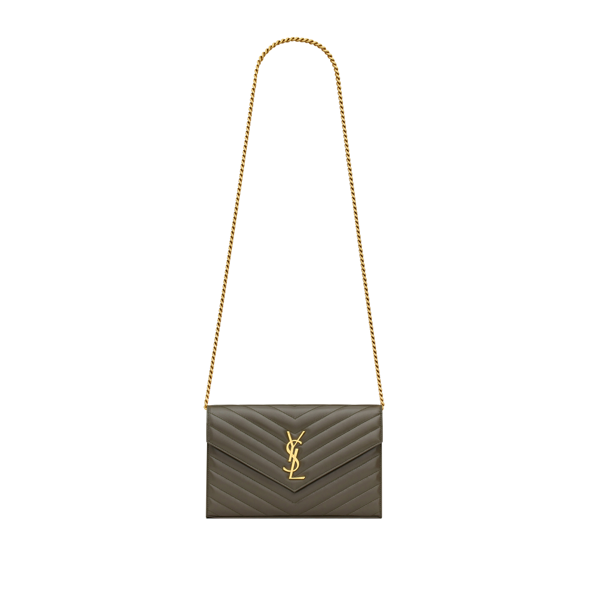 YSL CASSANDRE CHAIN WALLET IN LAMBSKIN 377828AAA443212 (22.5*14*4cm)